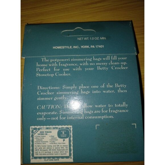 3 Boxes Betty Crocker Potpourri Fragrance Simmering Bags 4 Per Box Vintage 1999 - Picture 3 of 5
